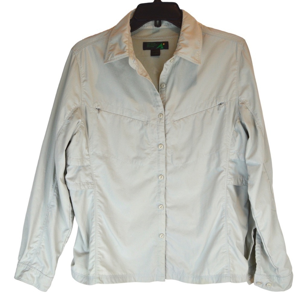 Eastern Mountain Sports EMS Retro Vented Hiking‎ Nylon Shirt, Pale Green - Large